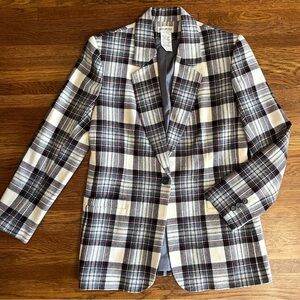 vintage wool blend plaid blazer women’s 8 Academia preppy